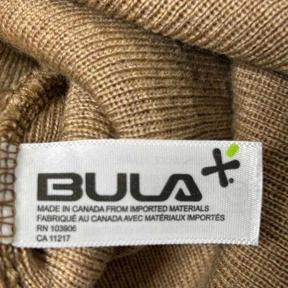 BULA Beanie Hat‎ Cap Brown Snowboard Outdoor Ski 100% Wool One Size